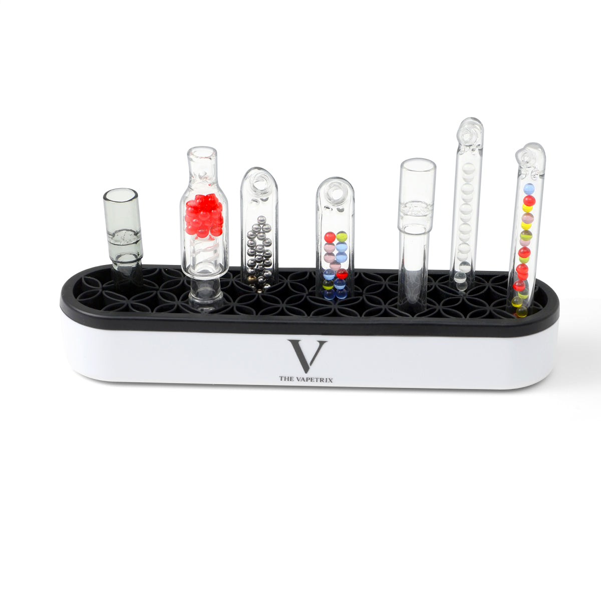 Desktop skleněná trubice, Tube and Accessories Organizer pro DHVs, Flexi Silicone Interior