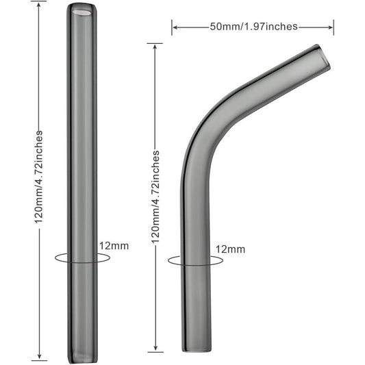 Long Glass náustek skleněná trubice pro POTV LOBO and ONE - 1 Angled and 1 Straight Half-Black Vaporizer Accessory Set (120mm)